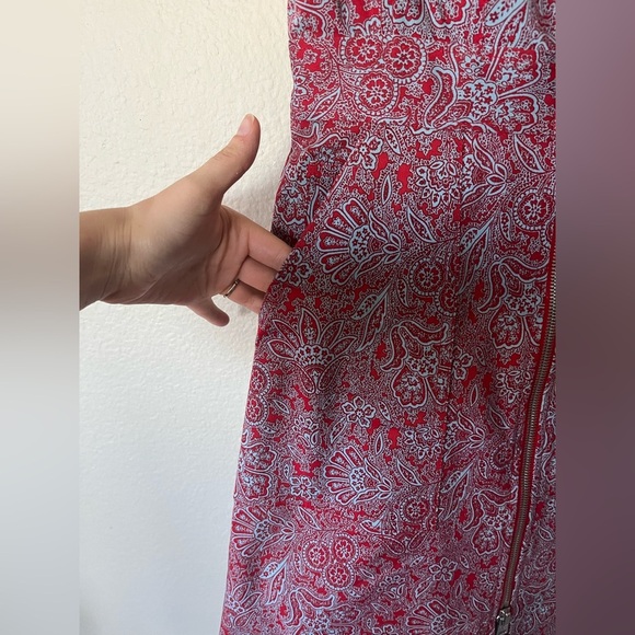 Diane Von Furstenberg Sleeveless Red & Blue Floral Mini Dress Women’s Size 2 - Picture 6 of 16